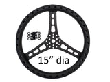 Pro Series XXX 15" Drilled Steering Wheel - MAVST-0002BLK