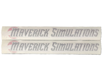 MavSim Roll Bar Decals, 2" x 13", Pair, Black or White Text